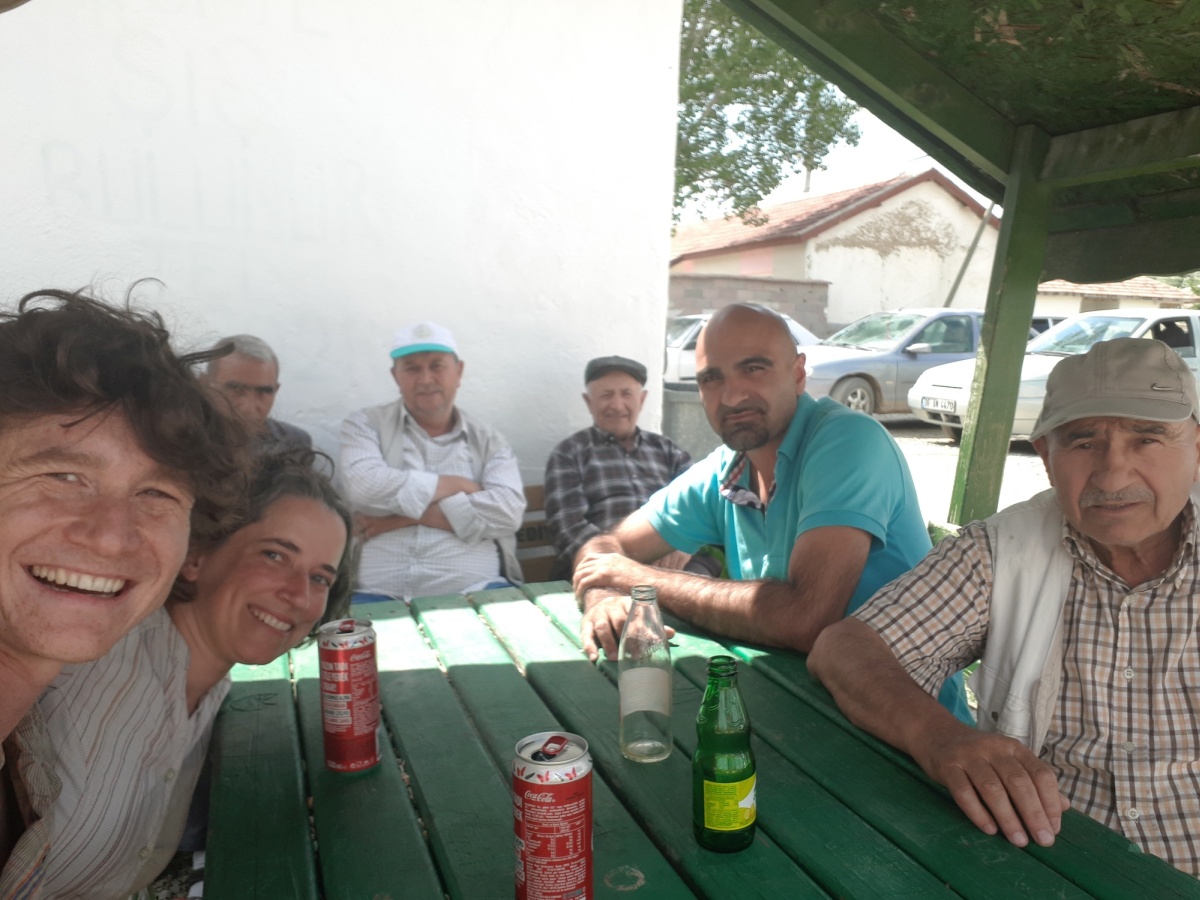 There were always groups of old men sitting around tables drinking tea in the small rural turkish towns. These guys hailed us over, provided drinks, and with tranlsating apps on our phone we engaged in some lively conversation.